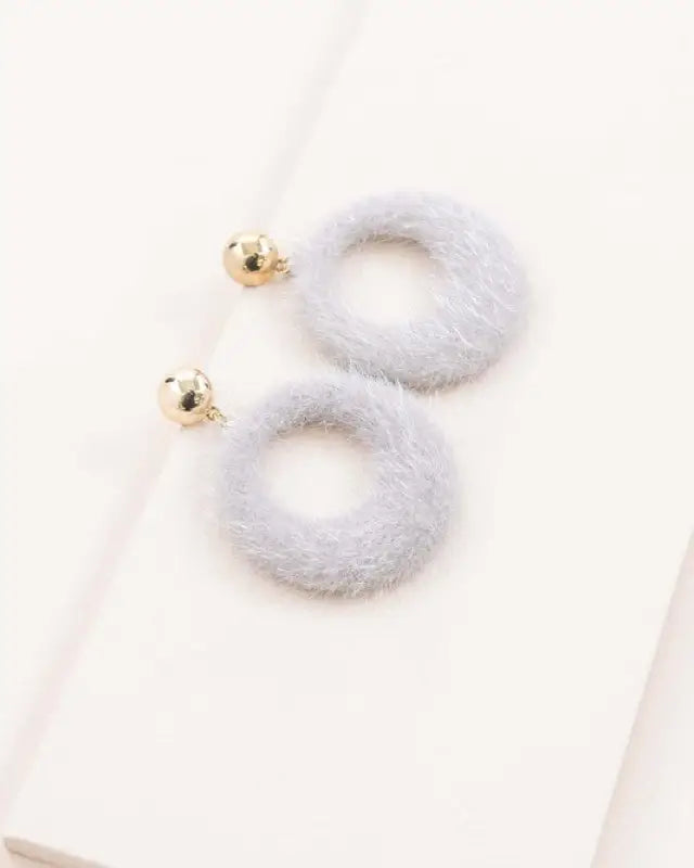 Fuzzy Mod Circle Earrings