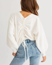 Fuzzy Sweater With Back Ruching