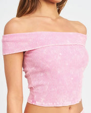 GARMENT DYE STRAPLESS CROP TOP