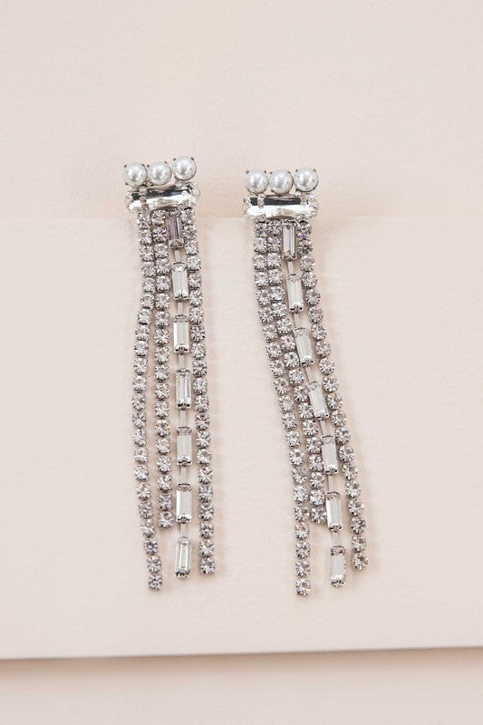 Gatsby Dangle Earrings - Silver / OS