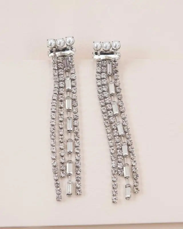 Gatsby Dangle Earrings - Silver / OS