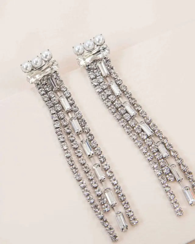 Gatsby Dangle Earrings - Silver / OS