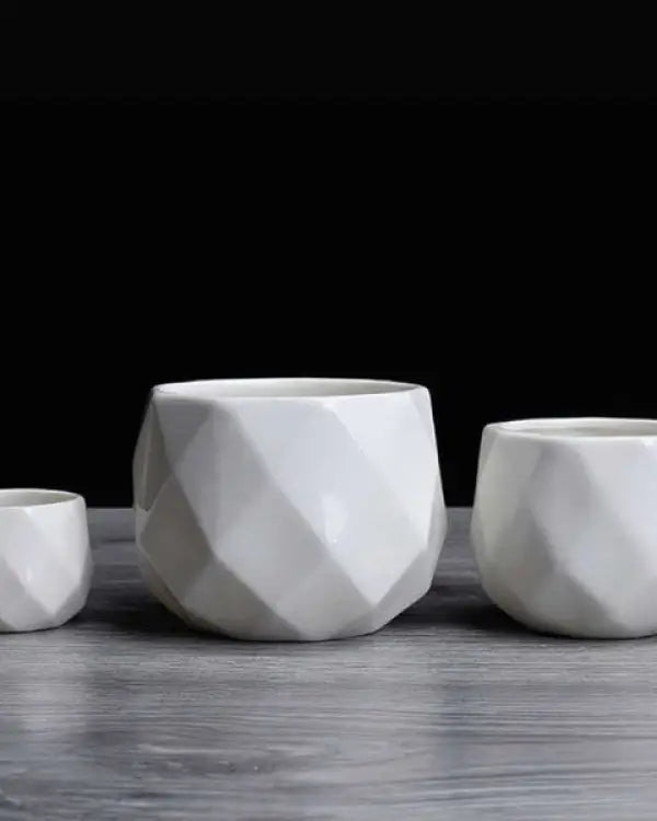 Geo Rounded Trio Set Of 3 Planters - Ceramic / Os