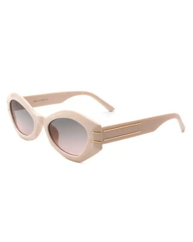 Geometric Oval Slim Fashion Round Sunglasses