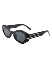 Geometric Oval Slim Fashion Round Sunglasses