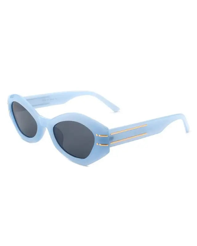 Geometric Oval Slim Fashion Round Sunglasses