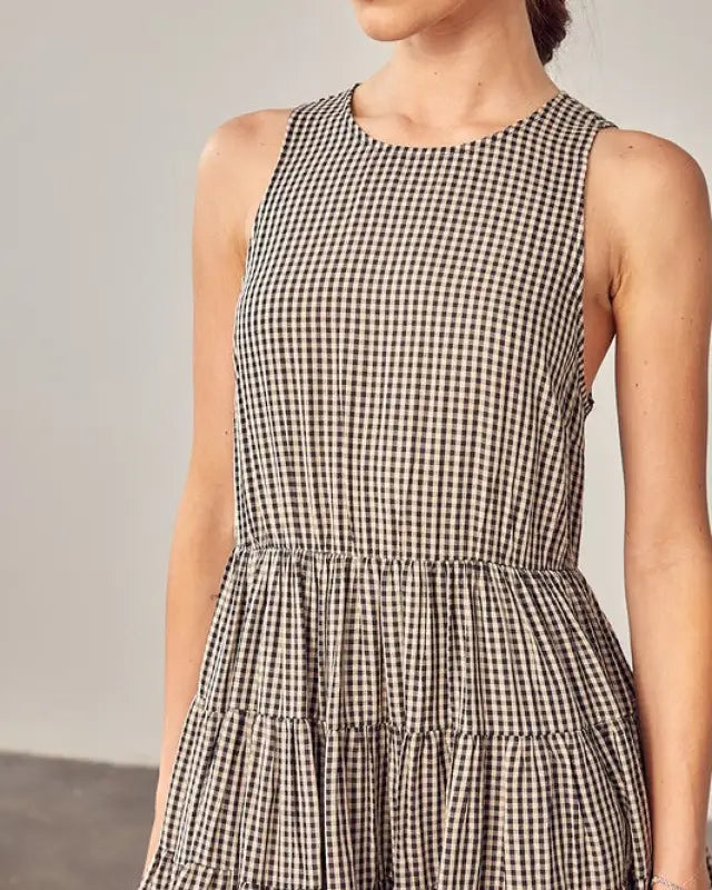 Gingham Tiered Dress