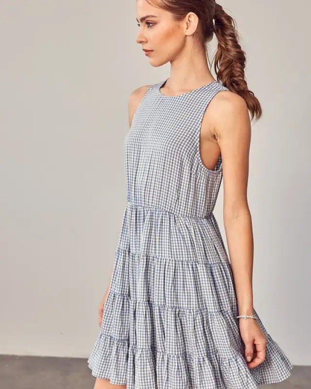 Gingham Tiered Dress