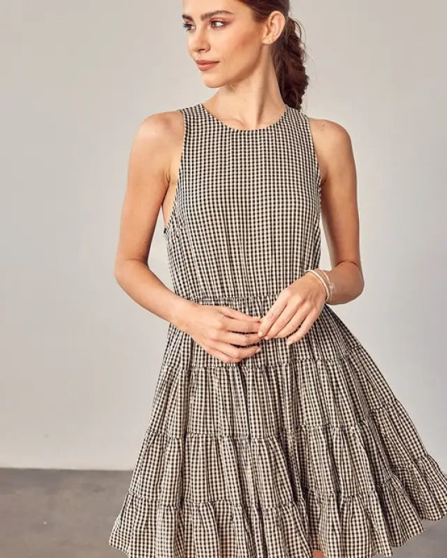 Gingham Tiered Dress