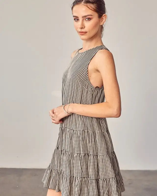 Gingham Tiered Dress