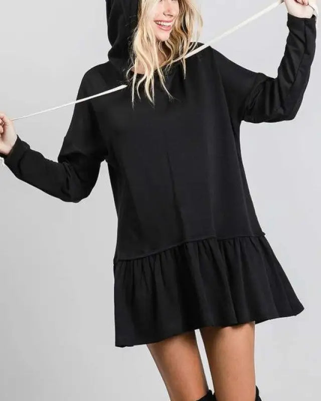 GIRLY PEPLUM HOODIE TUNIC