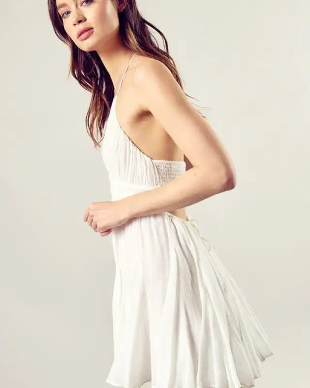 Greta Lace Trim Open Back Dress