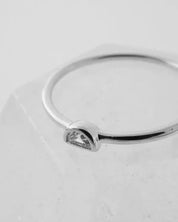 Half Moon Crystal Ring