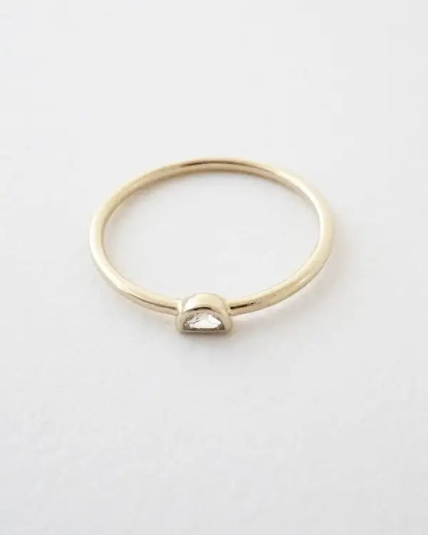 Half Moon Crystal Ring