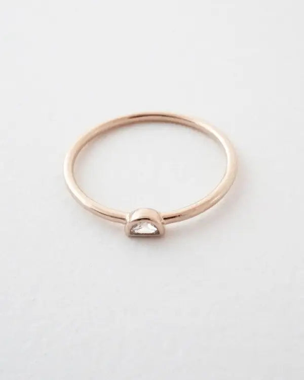 Half Moon Crystal Ring