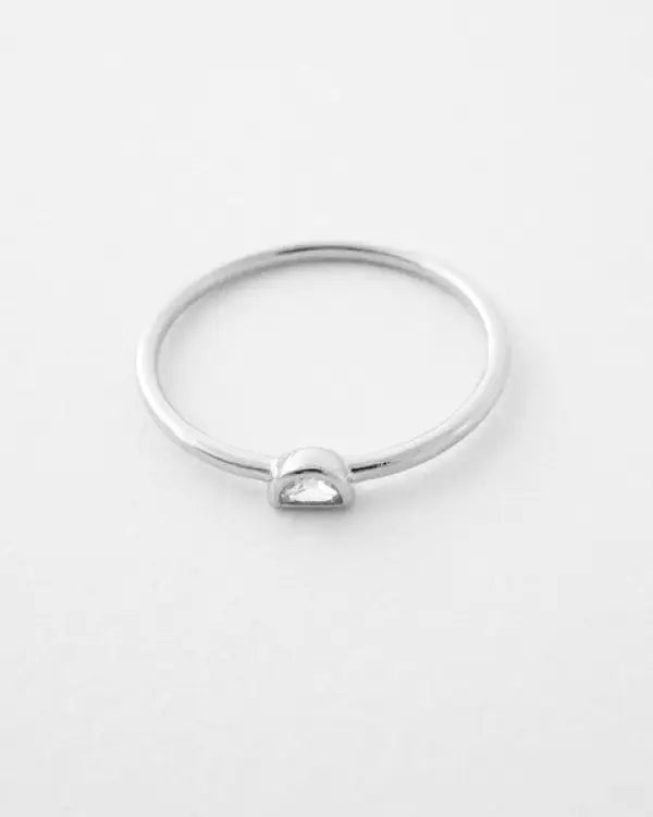 Half Moon Crystal Ring