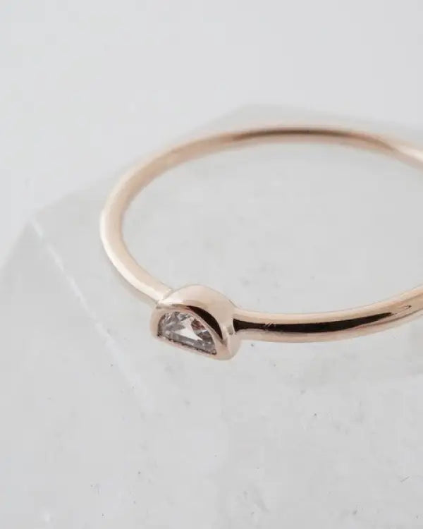 Half Moon Crystal Ring