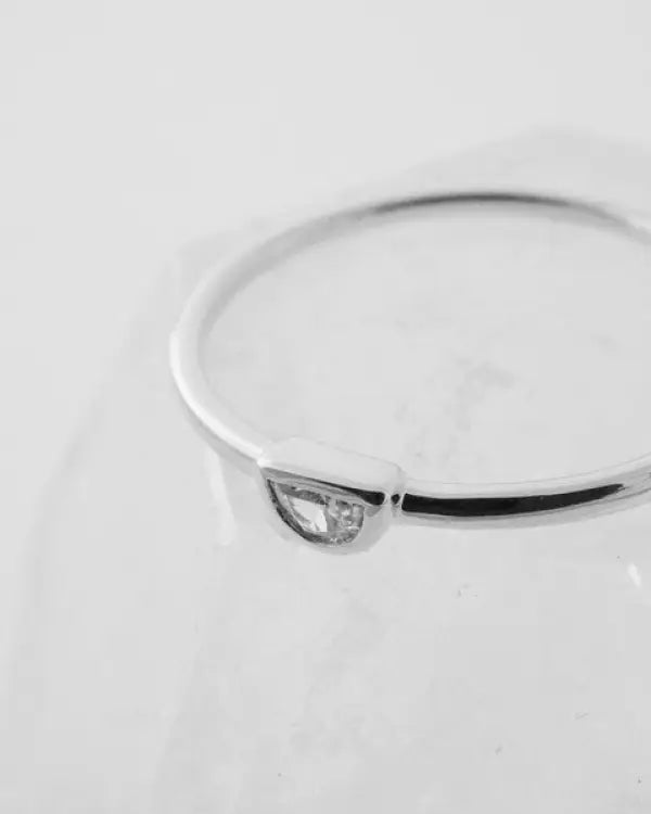 Half Moon Crystal Ring