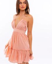 Halter Babydoll Tiered Mini Dress