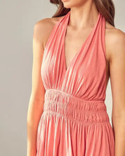 Halter Neck Romper Dress