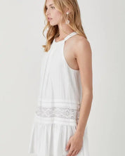 Halter Neck Trim Lace With Folded Dress