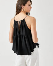 Halter Neck with Back Strap Flared Top