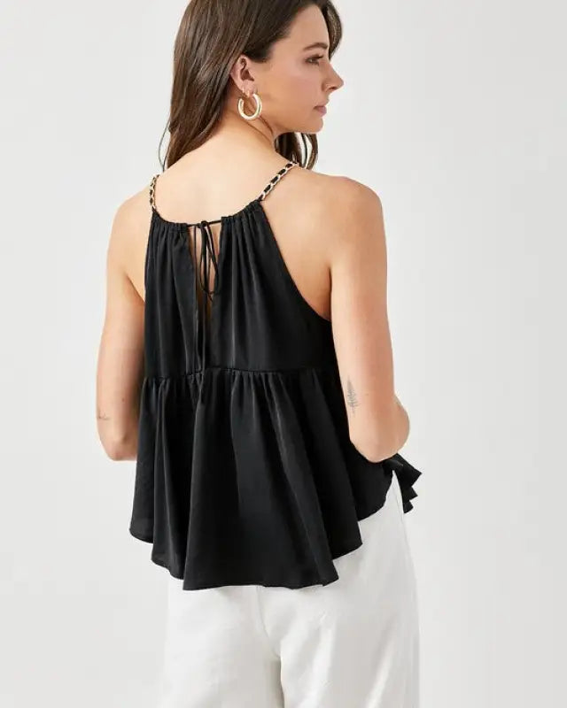 Halter Neck with Back Strap Flared Top