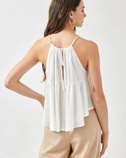 Halter Neck with Back Strap Flared Top