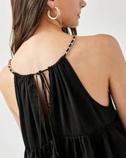 Halter Neck with Back Strap Flared Top