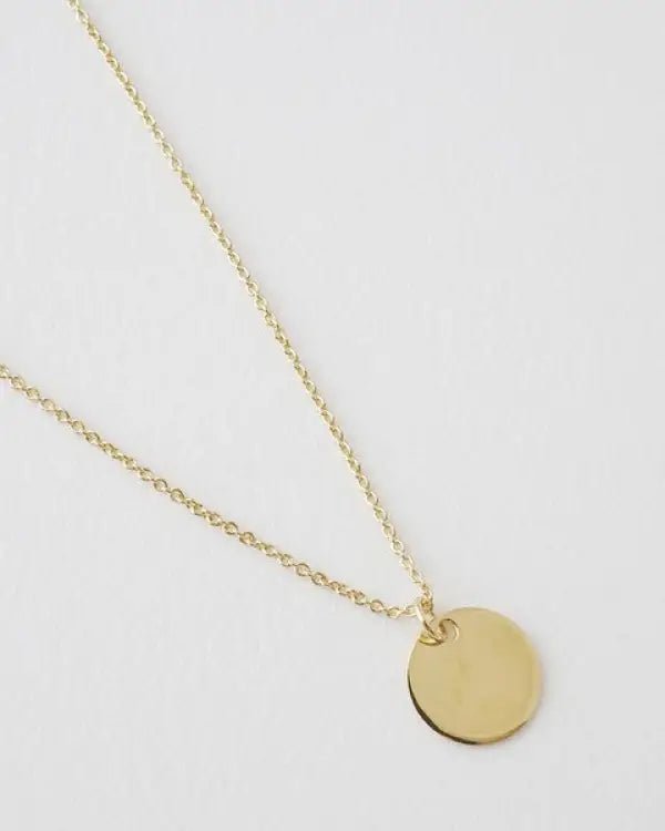 Hanging Sun Circle Disc Necklace