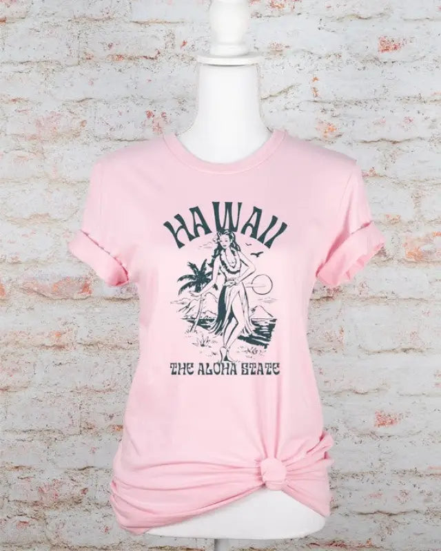 Hawaii Graphic Tee - PInk / L