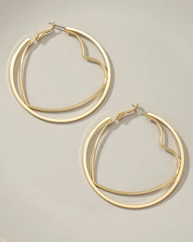 Heart Hoop Inside A Circle Hoop Earrings