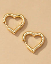 Heart Shape Hinged Huggie Hoop Earrings