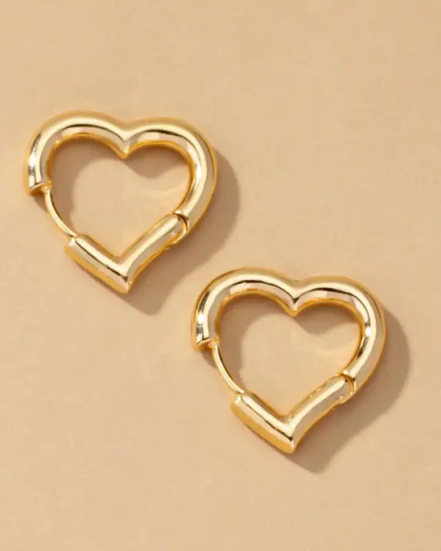 Heart Shape Hinged Huggie Hoop Earrings