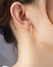 Heart Shape Hinged Huggie Hoop Earrings