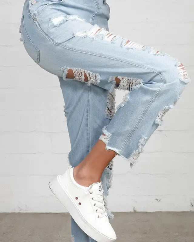 HEAVY DISTRESSED STRAIGHT FIT OVERALL