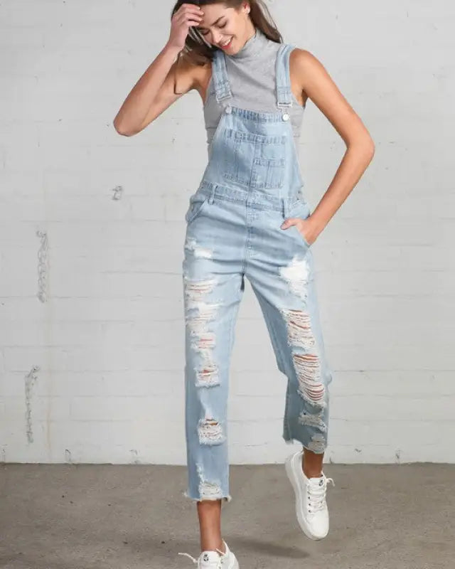 HEAVY DISTRESSED STRAIGHT FIT OVERALL