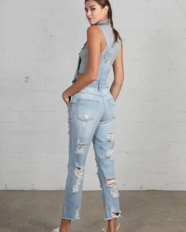 HEAVY DISTRESSED STRAIGHT FIT OVERALL