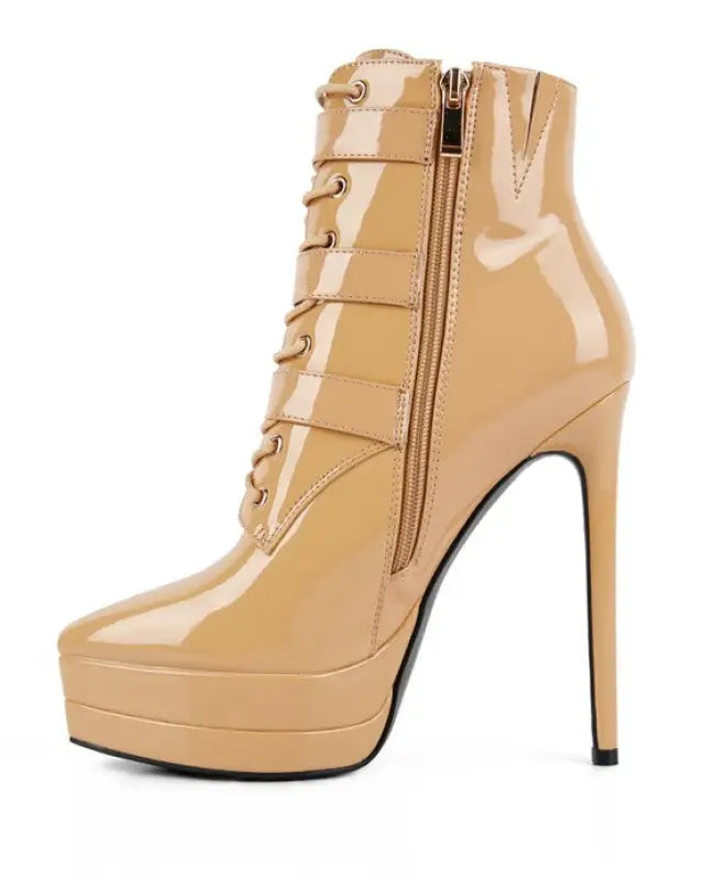 High Heeled Patent PU Stiletto Boot