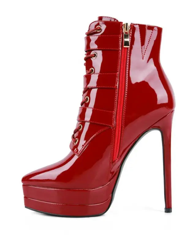 High Heeled Patent PU Stiletto Boot