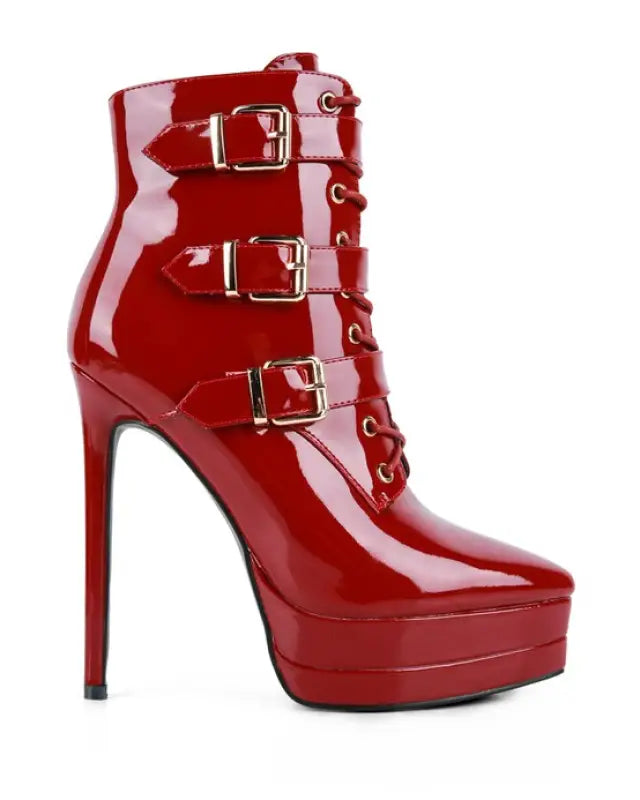 High Heeled Patent PU Stiletto Boot