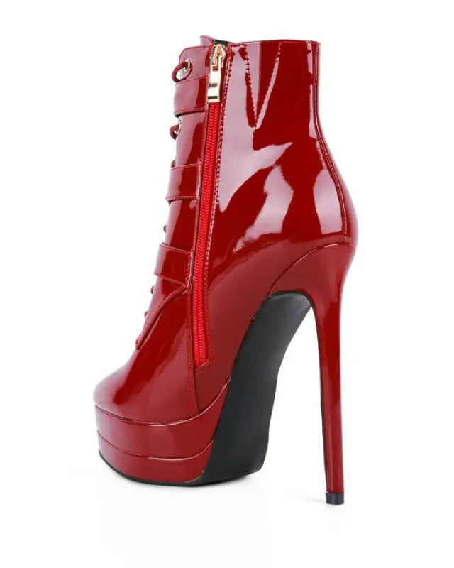 High Heeled Patent PU Stiletto Boot