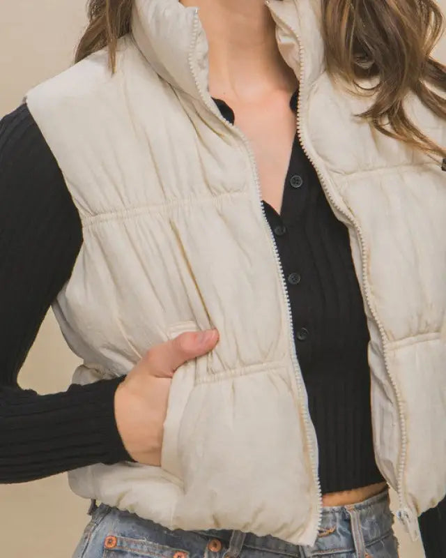 High Neck Puffer Vest