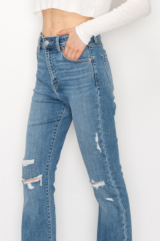 High Rise Skinny Bootcut With Release Hem