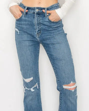 High Rise Skinny Bootcut With Release Hem