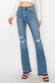 High Rise Skinny Bootcut With Release Hem