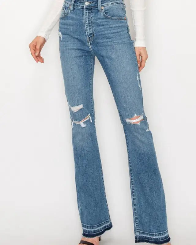 High Rise Skinny Bootcut With Release Hem