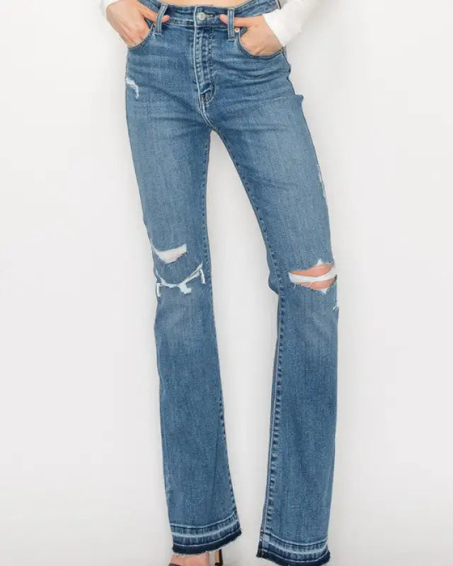 High Rise Skinny Bootcut With Release Hem