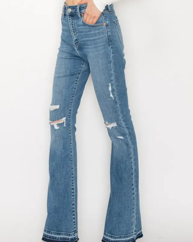 High Rise Skinny Bootcut With Release Hem