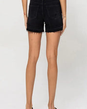 High Rise Criss Cross Stretch Shorts - Shorts